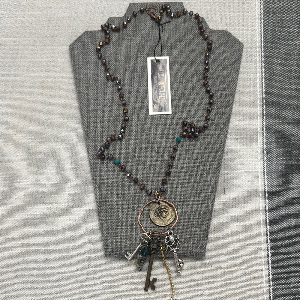Lost & Found Trading Co Vintage Key Charm Necklace
